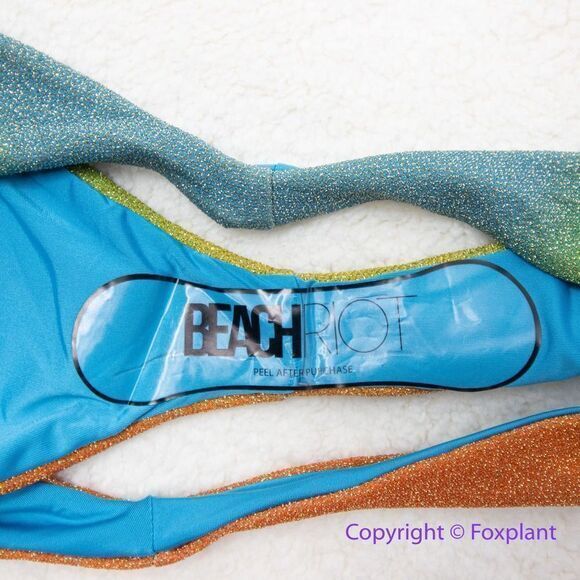 NEW‎ Beach Riot Free People desert ombre shine Bikini Swim Bottoms, size M - Picture 7 of 16